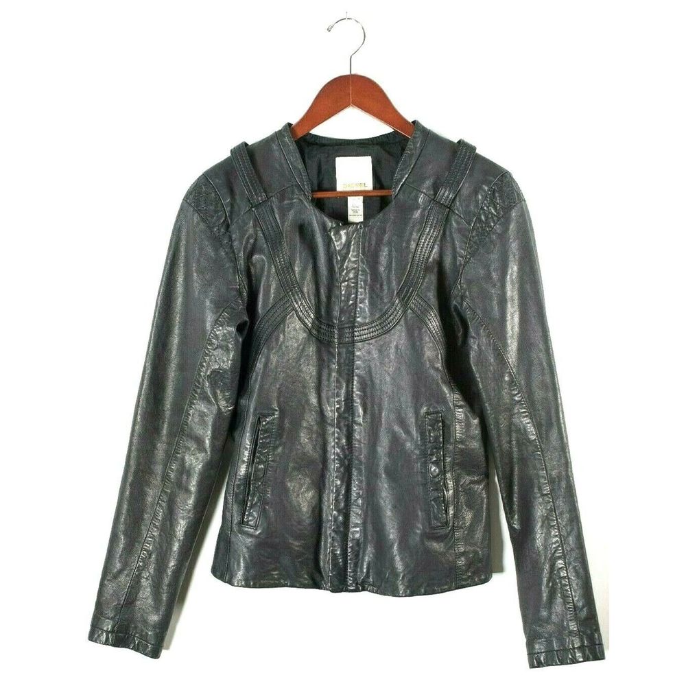 Diesel Medium Black Soft Leather Moto Jacket